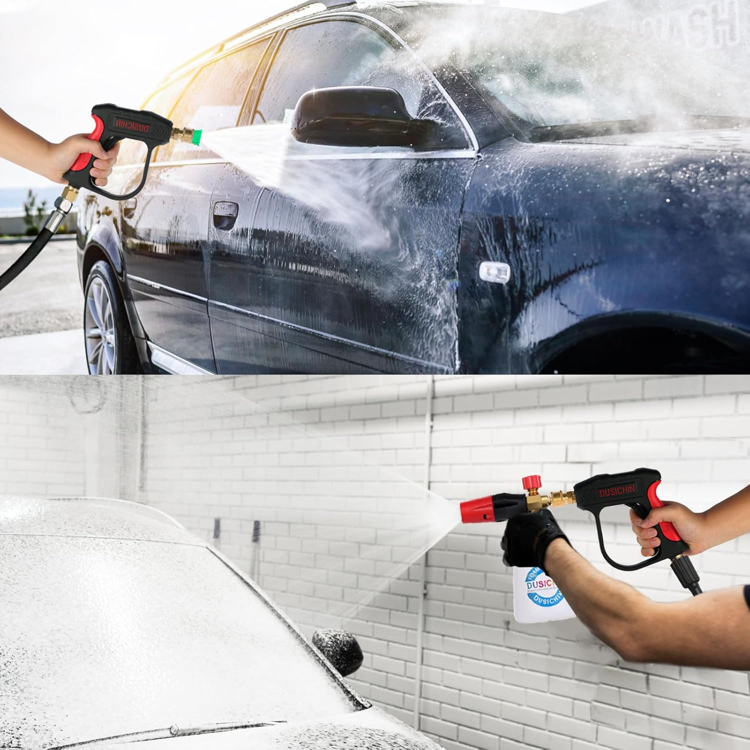 DUSICHIN DUS-220 Short Wand High Pressure Washer Handle Gun 3000 PSI Max 5 Pressure Power Washer Nozzles Tips image number 5