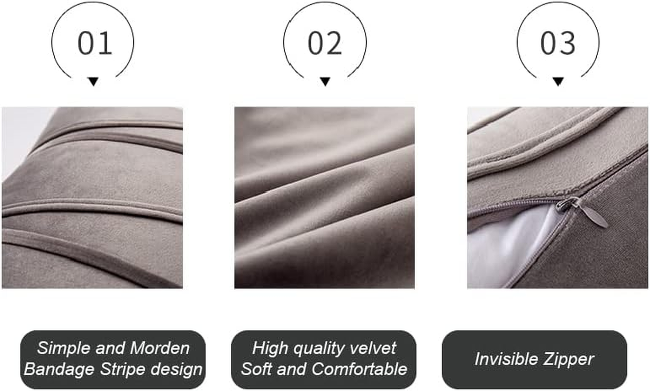 Hyper Cover Velvet Cushion Cover with Bandage Stripes Design (Pink, 30X50 Cm) - Elegant Home D&eacute;cor Product for Room Decor, Perfect for Couch and Boho Home Decor Throw Pillow Covers image number 1