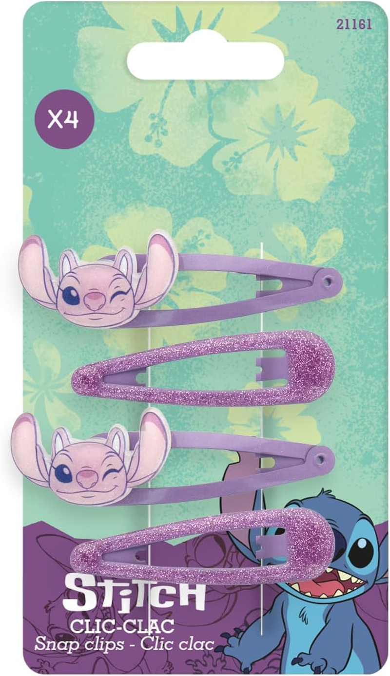 Disney 4 X Stitch Hair Clips - Random Colour - Official Product Disney