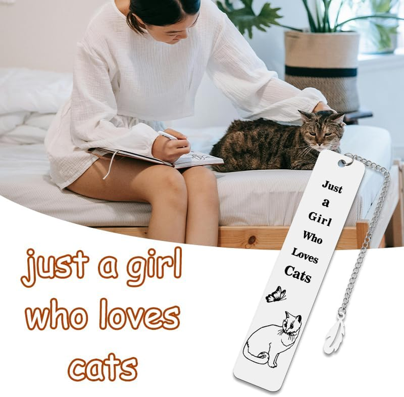 Cat Bookmarks for Book Lovers Women Birthday Gifts for Cat and Book Lover Gifts for Teen Girls Cat Book Markers for Reading Accessories Cat Gifts for Teenage Girls Reader Wedding Gifts for Cat Lover - Cat Bookmark image number 2