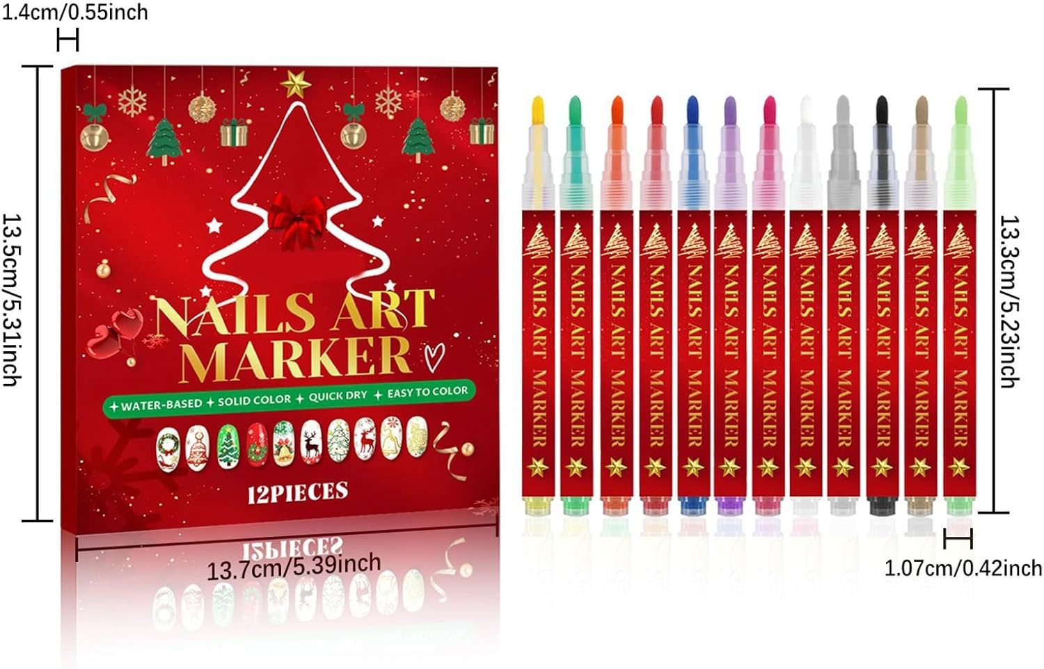 Hjatirace Nail Polish Pens | 12 Colors Manicure Drawing Tool | 0.3Mm Fine Tip Nail Dotting Marker,For Women Girls Art Design Doodle Drawing Graffiti Salon Home Beauty Practice image number 5