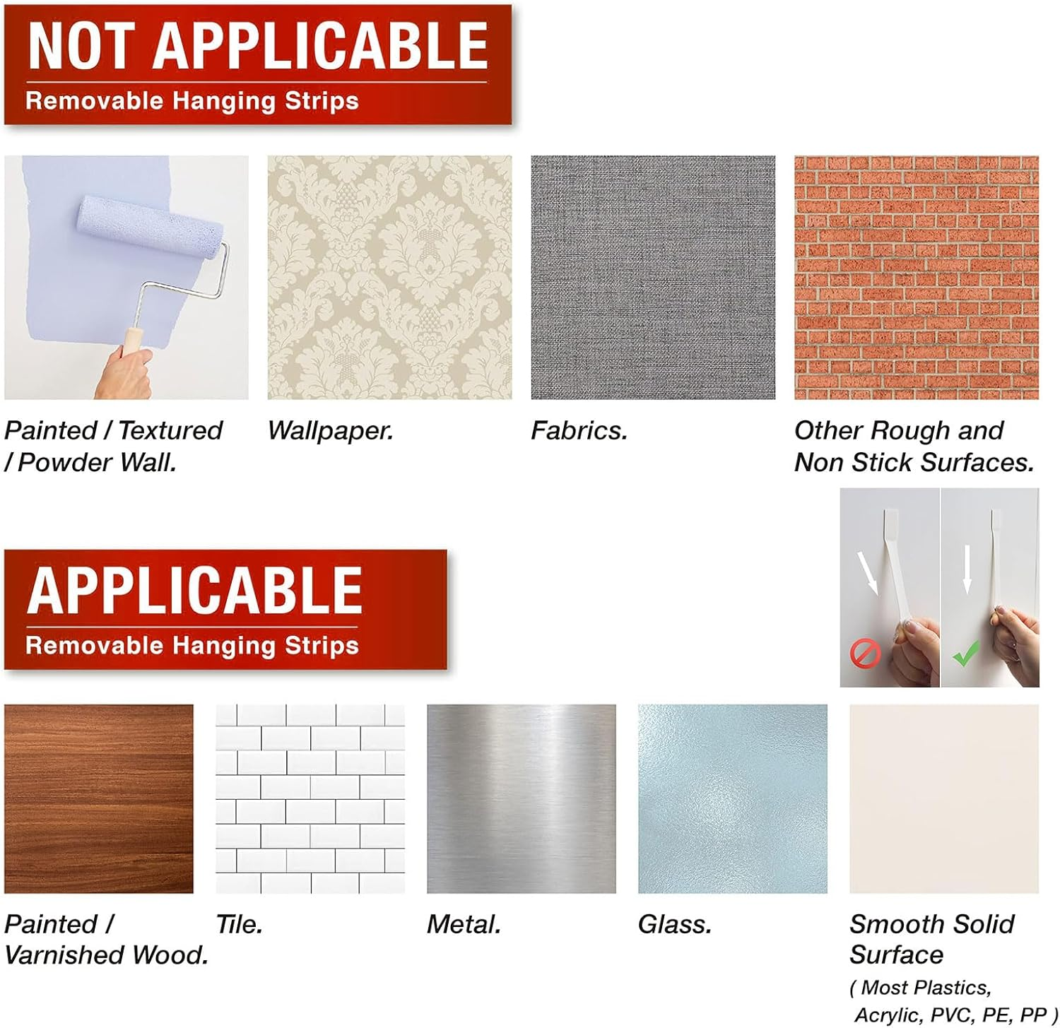 Lyvixora Large Universal Frame Hanger Kit, 8 Picture Hangers, 12 Large Removable Adhesive Strips, Damage Free Picture Hanging Hooks Heavy Duty, No Nails Picture Hooks for Walls, Doors & Closets image number 3