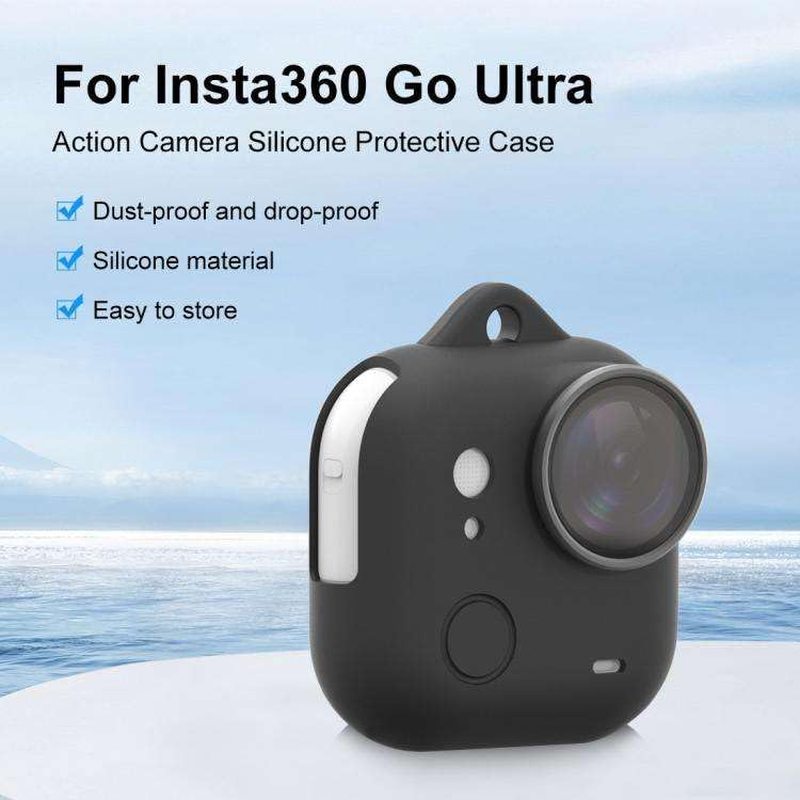 Silicone Cover Case for Insta360 GO Ultra (Black) - Red image number 4
