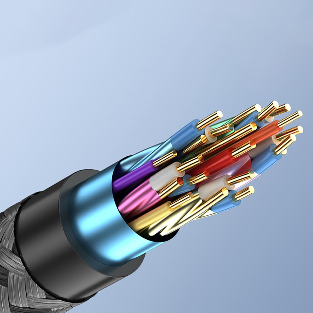 Hexchuang Displayport Cable 2.1 16K@60Hz, 8K@120Hz, 4K@144Hz Braided DP Cord with HDR10 DSC 1.2A, G-Sync Freesync Gaming PC, Gaming Monitor 5090, 7900XTX (1.5M) image number 6