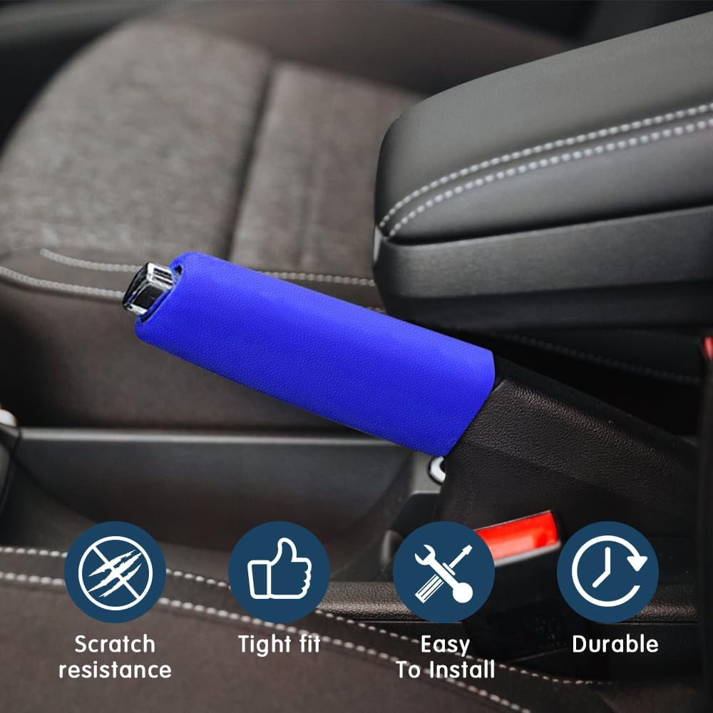 Car Handbrake Cover Gear Shift Knob Cover, Auto Comfortable Grip Handbrake Cover, Silicone Handbrake Cover for Most Vehicle Handbrake - Black image number 5