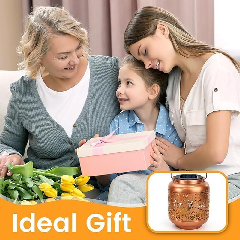 Solar Lanterns Outdoor Waterproof Butterfly Garden Decor as Birthday Gifts for Women Mom,Hollow Out Retro Metal Decorative Garden Light,Graceful Decoration for Patio,Yard,Landscape,Walkway,Festival image number 1