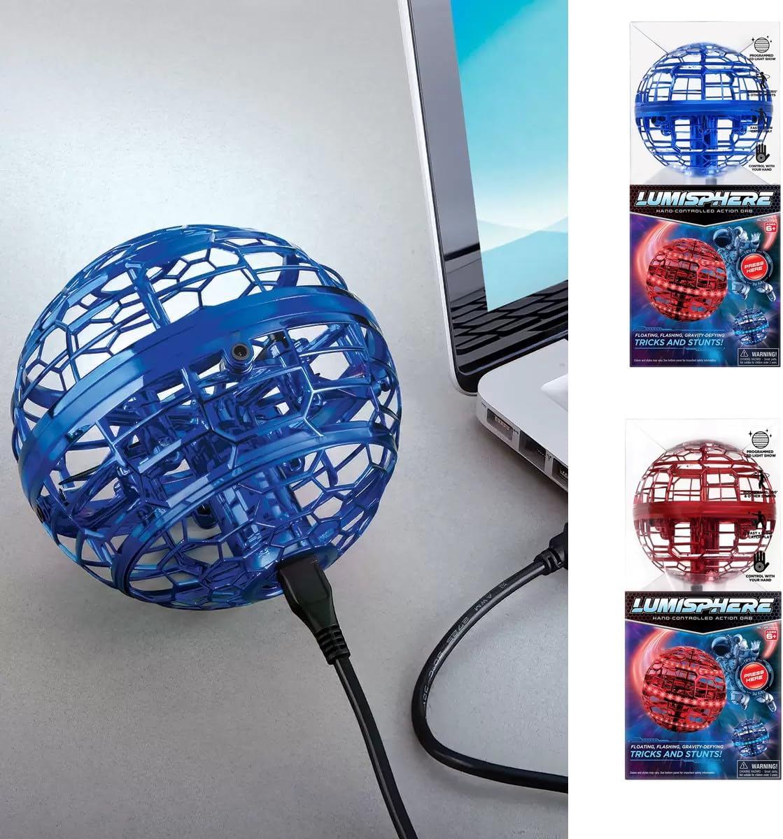 Flying Spinner with LED Lights Assortment (6+) Hoverstar Lumisphere Flying Orb (Red) image number 6