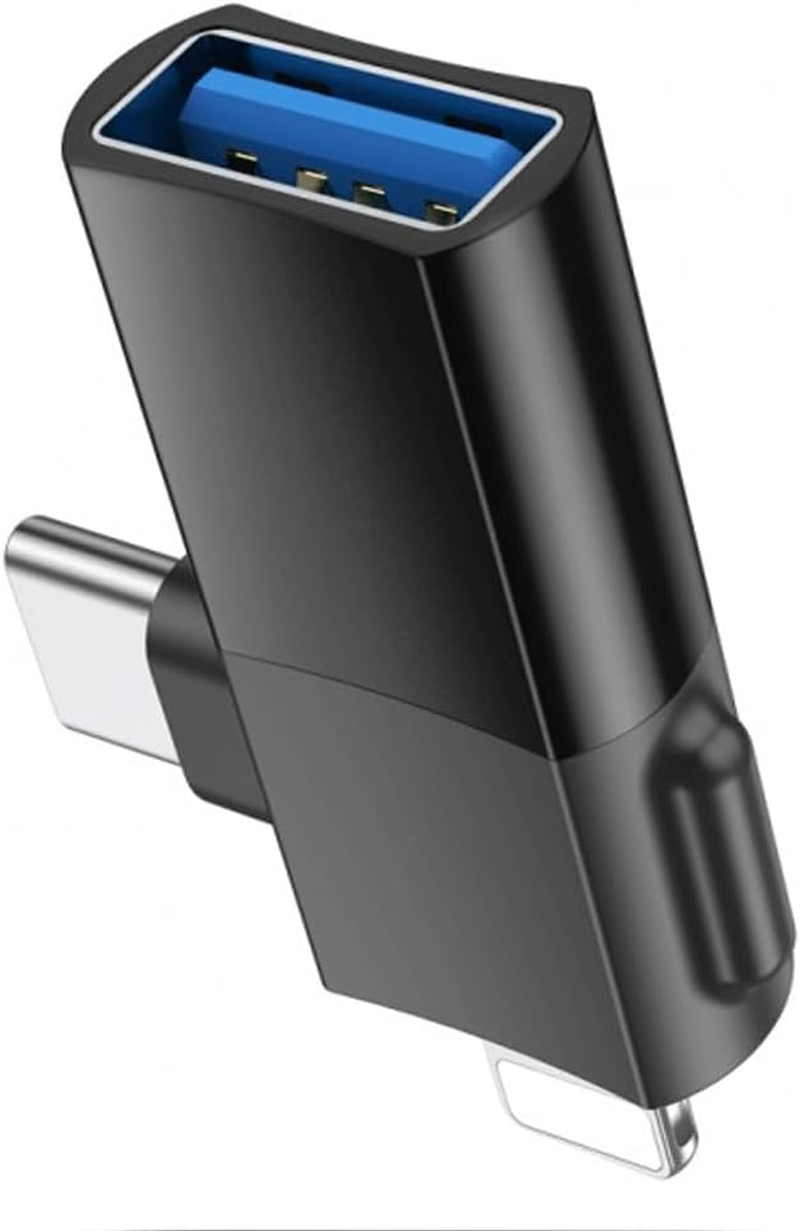 Hoco UA17 IP Male USB-C Male to USB Female Adapter - Black