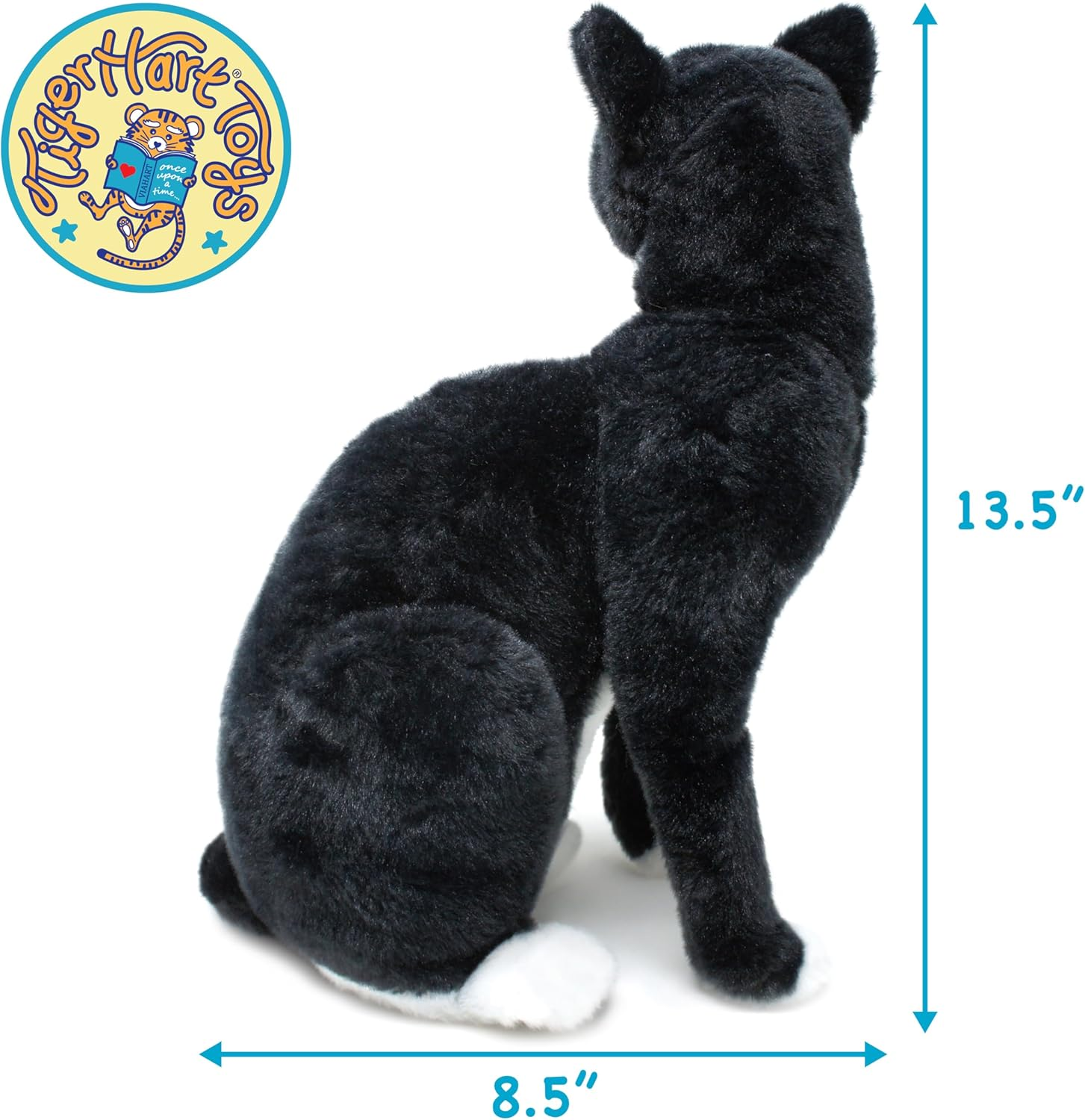 Tate the Tuxedo Cat - 14 Inch Stuffed Animal Plush Black and White Kitten - by Tigerhart Toys image number 5