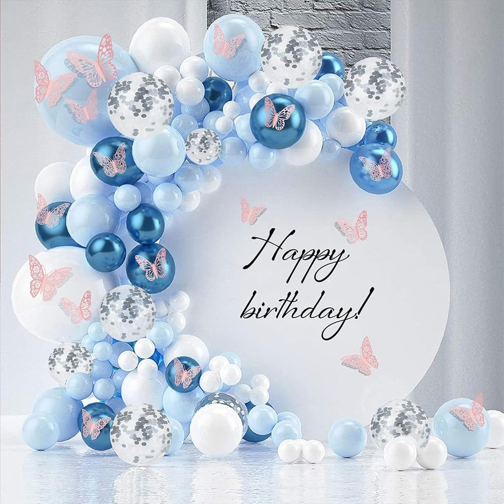 3D Pink Butterfly Wall Decor Stickers for Birthday Party Cake Decorations, Removable