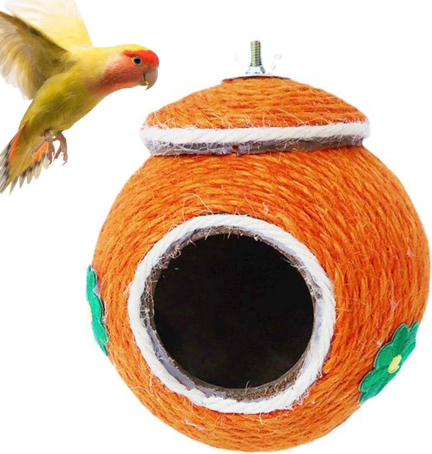 Bird House Handwoven Anti-Bite Bird Nest House Bed Breeding Nesting House for Bird Parrot Budgie Parakeet Lovebird Canary Finch image number 4