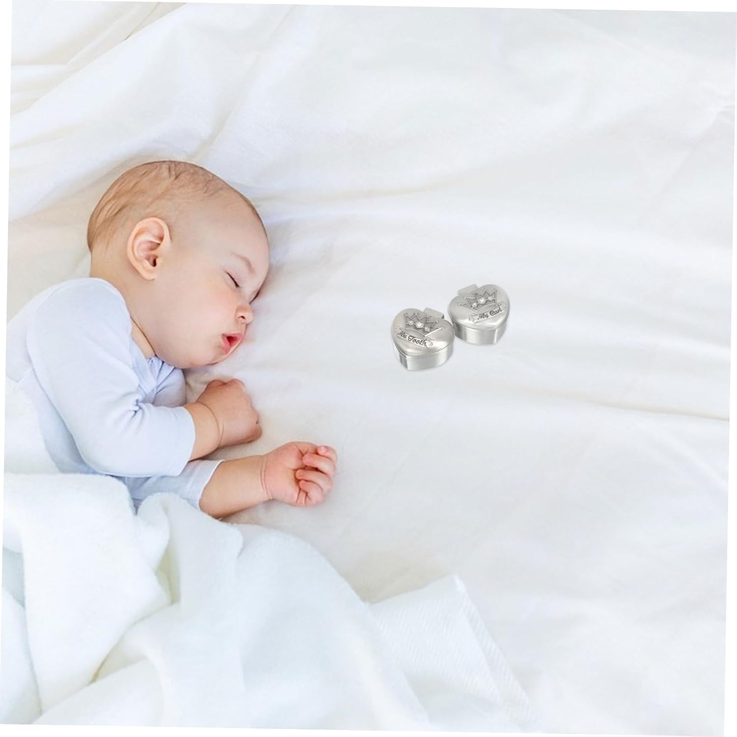 2Pcs Box Tooth Box Alloy Tooth Holder for Keepsake Collection for Boys Lightweight Storage for Cherished Childhood Memories image number 2