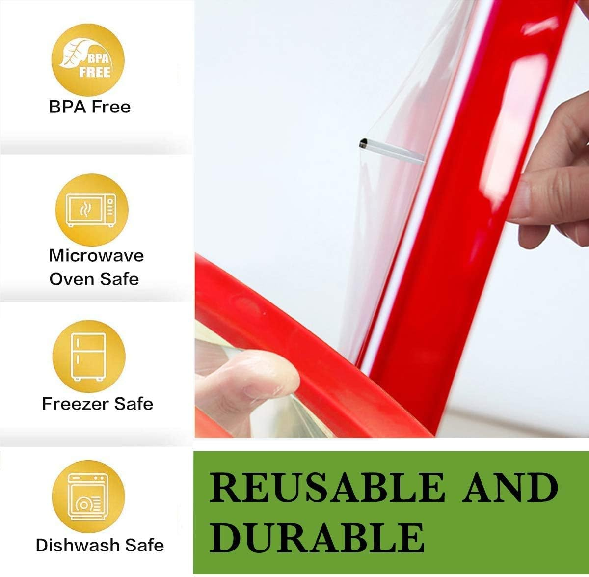 WIMIRIL Food Preservation Trays- Stackable, Reusable Food Tray with Plastic Lid, Durable，Superior for Keeping Food Fresh,Dishwasher & Freezer Safe-6 Count image number 4