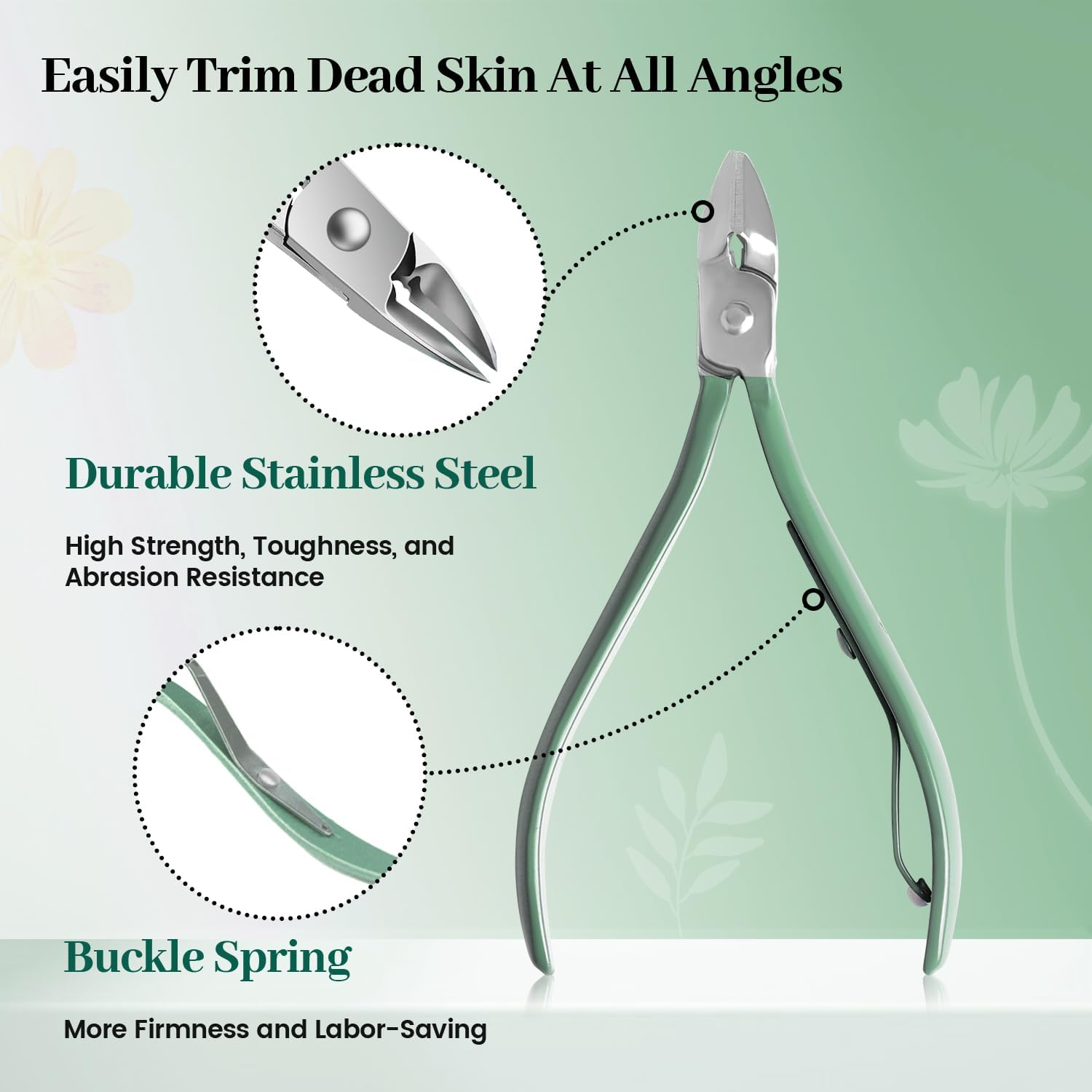 Manicure Set Pedicure Kit - 22 Pieces Stainless Steel Manicure Kit Professional Nail Clipper Set Pedicure Set, Nail Care Kit with Travel Case Green - Pale Green image number 4