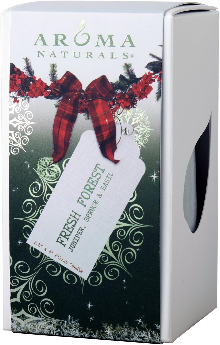 Aroma Naturals Holiday Essential Oil Pillar Candle, Fresh Forest, Juniper, Spruce and Basil, 2.5 Inch X 4 Inch image number 6