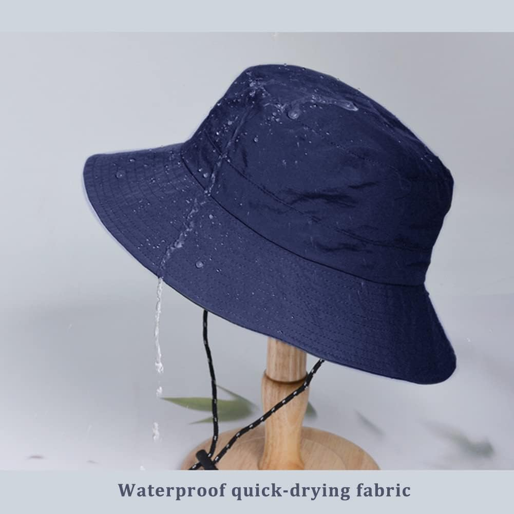 Waterproof Bucket Hat for Women and Men - UV Protection Beach Sun Hat Fishing Safari Boonie Hat Rain Hat Adjustable Packable image number 6