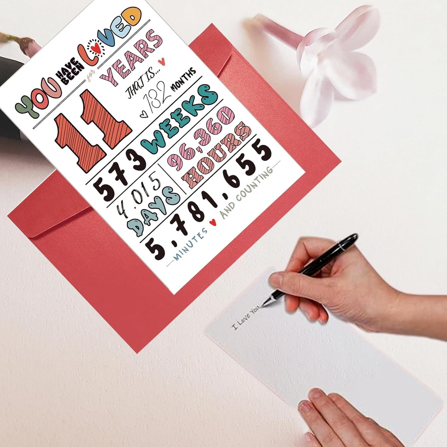 AIQIUQIU 11Th Birthday Card for Boys Girls, Funny Greeting Card with Several Important Time (Years/Months/Weeks/Days/Hours/Minutes), Party Decor Supply Ideas Birthday Gifts for Him or Her image number 4