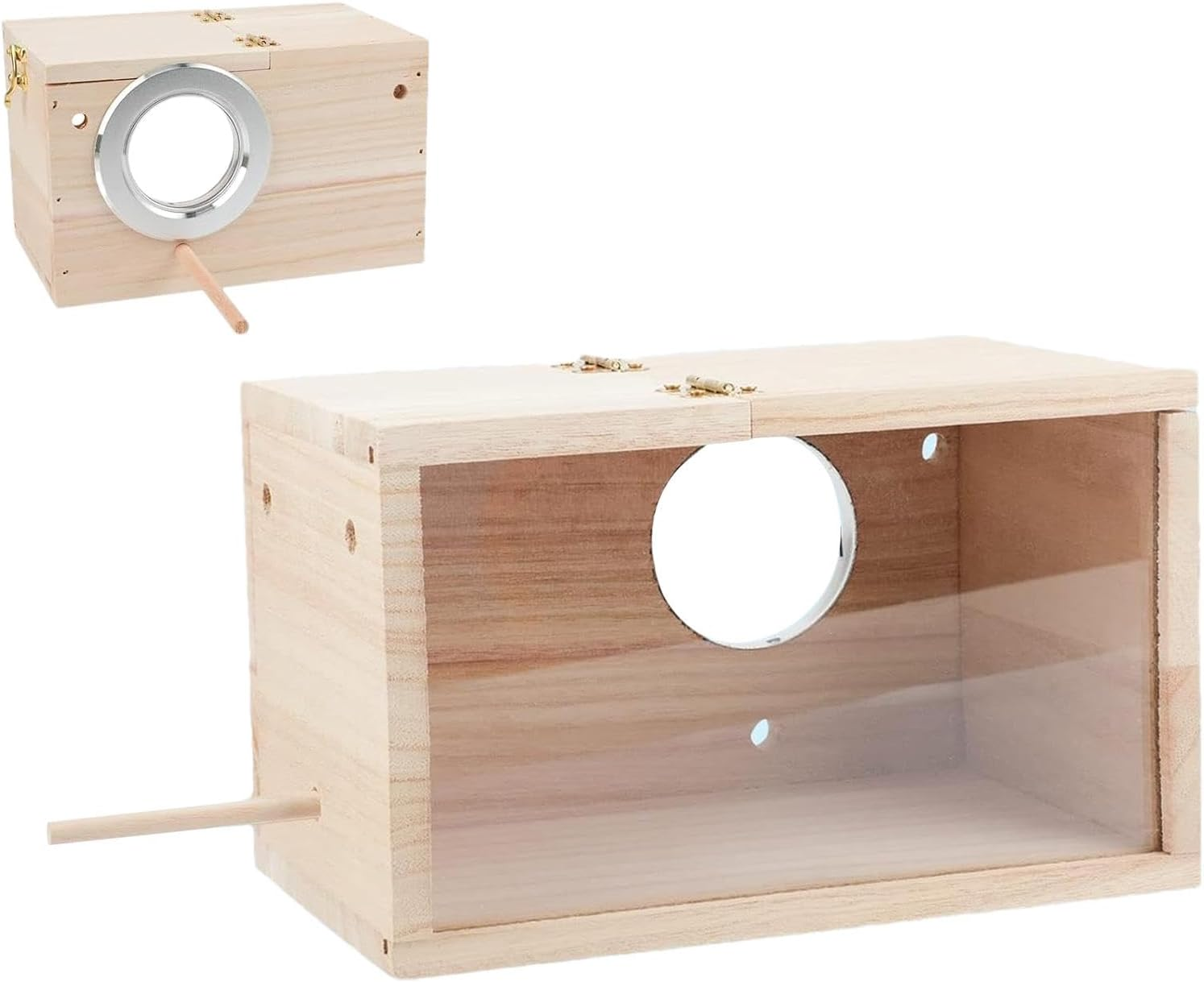 Bird Breeding Box - Transparent Bird House - Lovebirds, Canary, Budgerigar Cockatiel Breeding House, Conure Nesting Box with Clear Acrylic Window