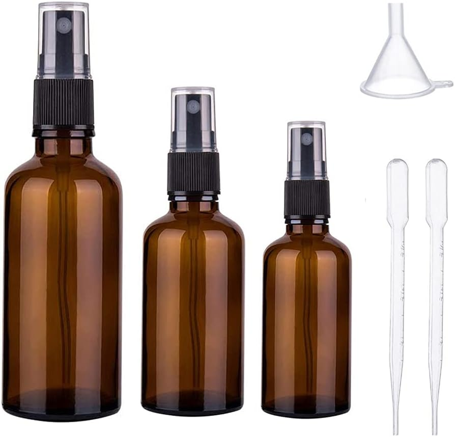100Ml 50Ml 30Ml Amber Glass Spray Bottles for Essential Oils Empty Fine Mist Glass Spray Bottle Containers for Cosmetic Watering Flowers Cleaning image number 5