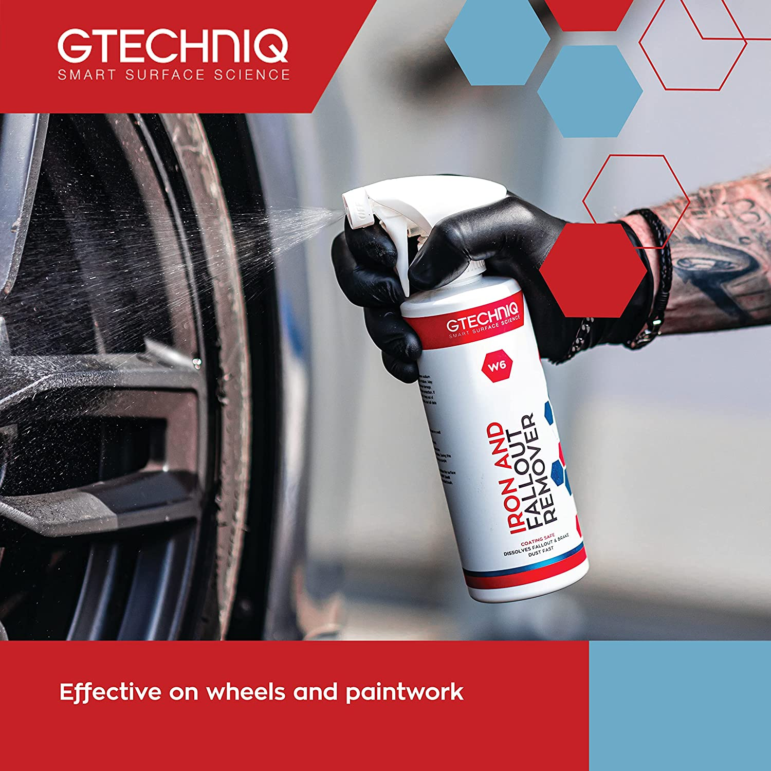 Gtechniq Iron Removing Wheel & Paint Cleaner, 500 Ml. Dissolves Fallout & Brake Dust Fast, Coating Safe. Helps Remove Damaging Contamination Found on Your Paintwork and Wheels. image number 2