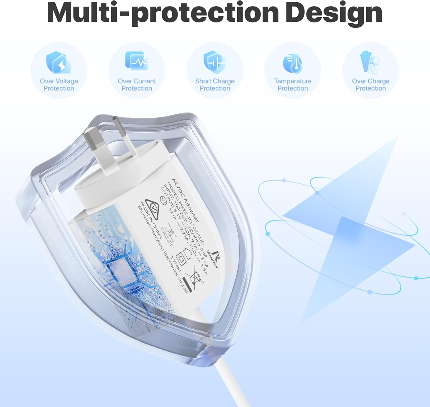 Irasptek 27W USB-C Power Supply for Raspberry Pi 5, 5.1V 5A, PD 27W image number 5