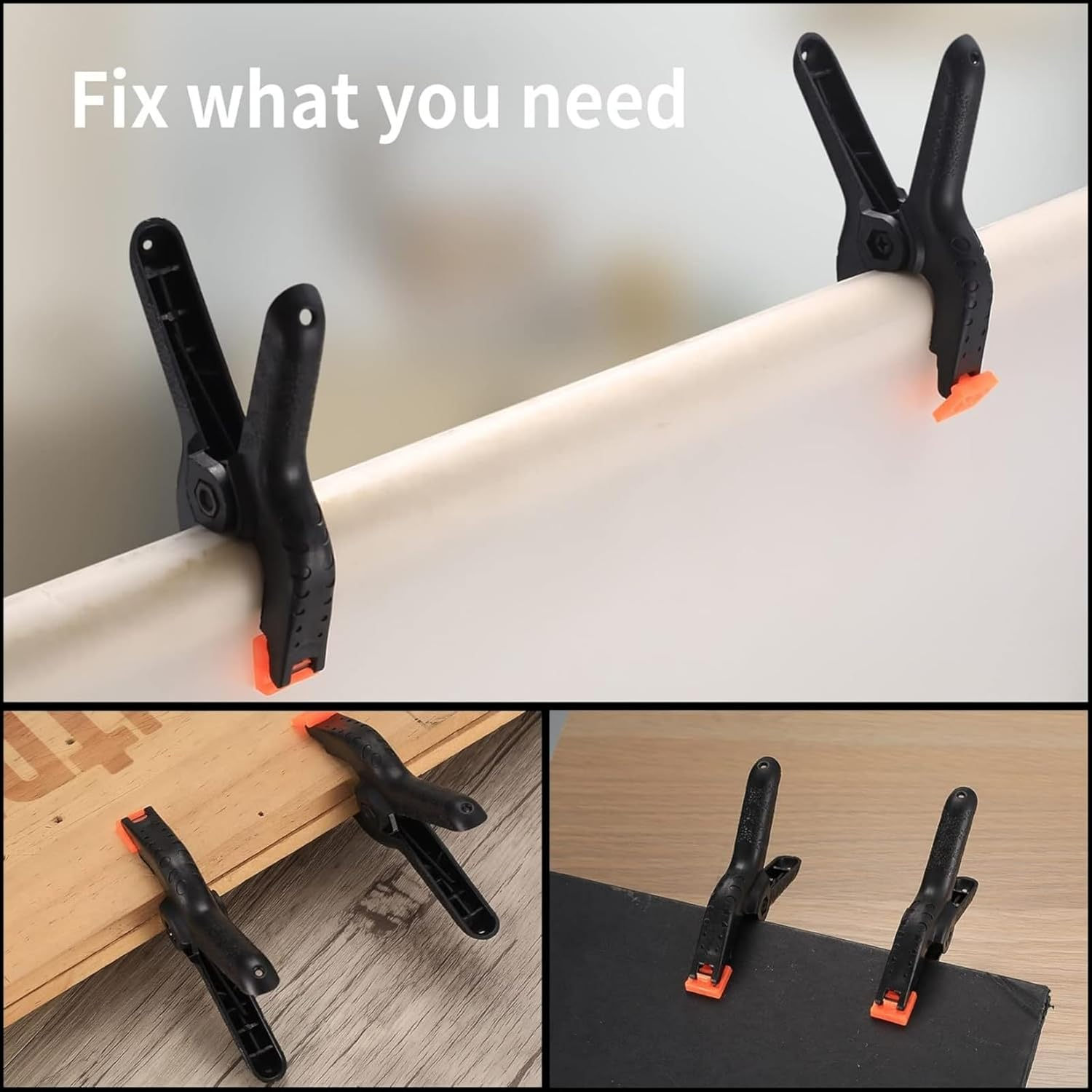 12 Pcs Spring Clamps, 3.5 Inch Heavy Duty Nylon Clips for Woodworking, DIY Projects, Crafts, Photo Studios and Background