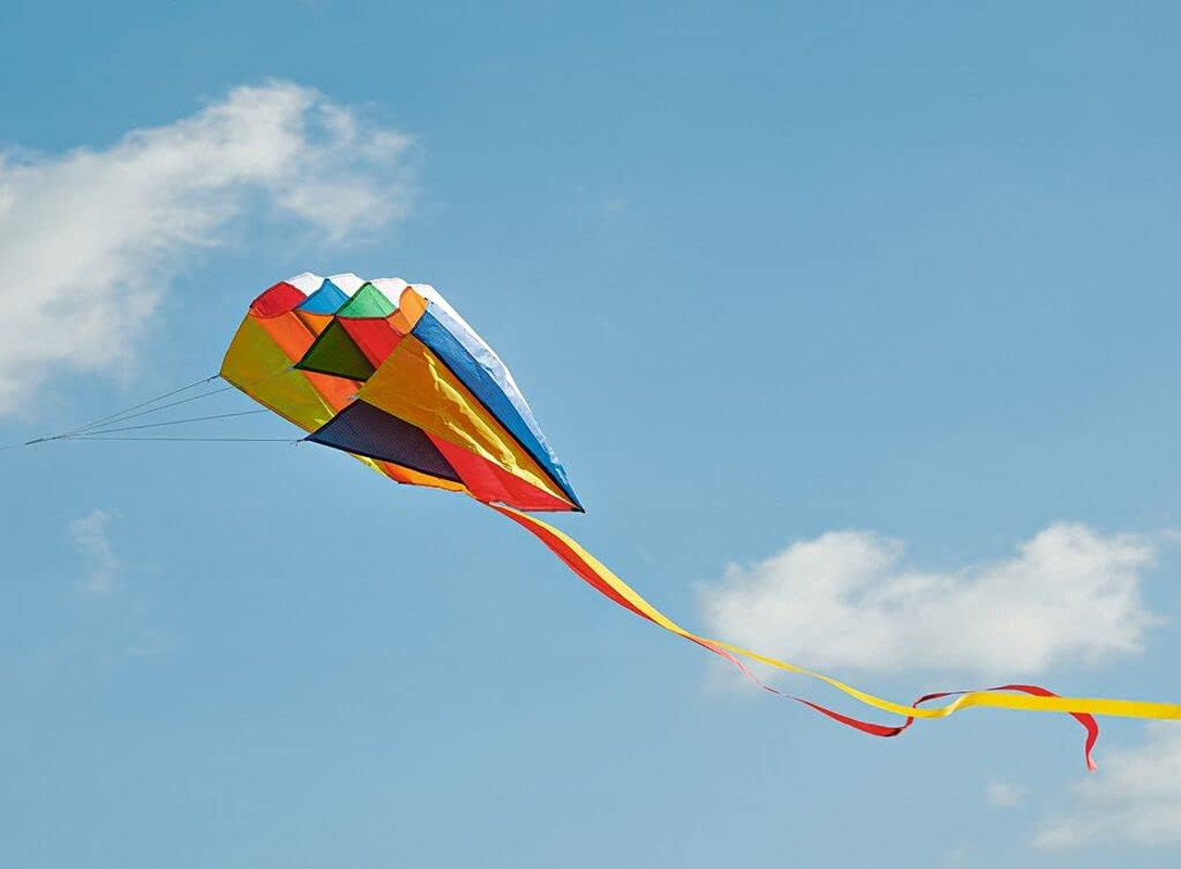 Moses. 38130 Colourful Pocket Flight Kite, Ready to Start Single-Line Dragon for Children from 4 Years, Colourful Children'S Kite with Transport Bag Colourful image number 2