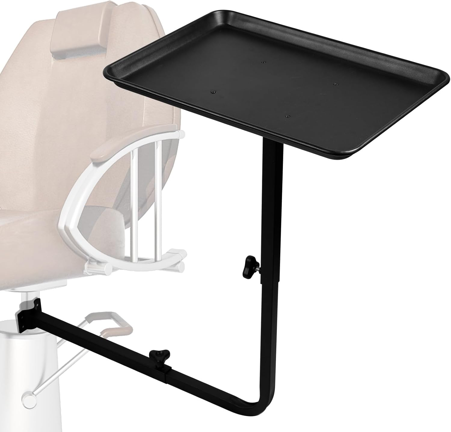 Salon Tray Attached to Chair, Adjustable Height Salon Holder, Barber Chairs Tray, Hair Stylist Attachment Storage Organizer for Hairdressing Tools Combs, Salon Tattoo Spa Equipment Accessories image number 2