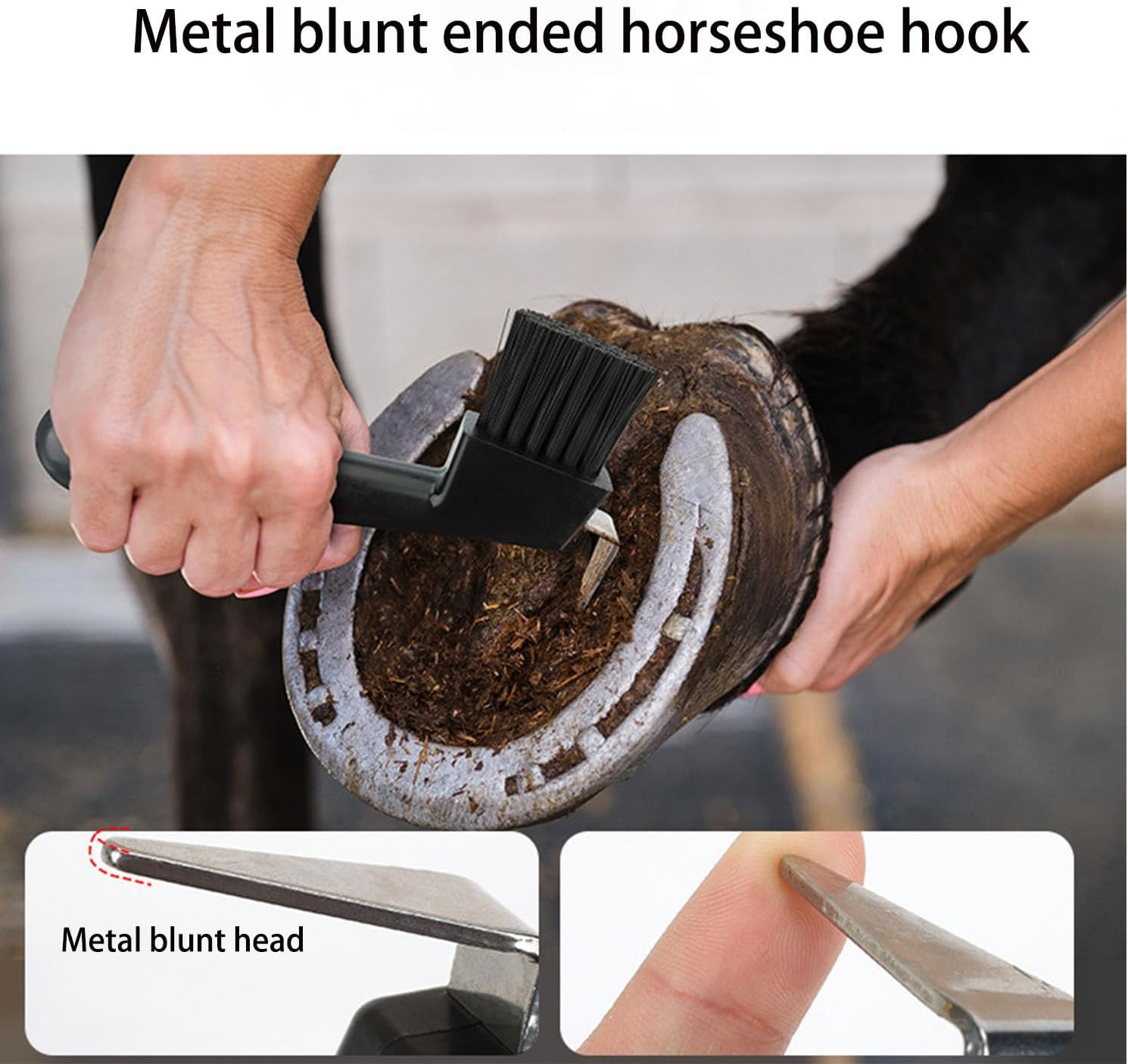 Songholee Horse Hoof Pick with Brush, Hoof Groove Cleaner, Ergonomic Handle Hoof Pick with Brush Horse Grooming Supplies for Daily Cleaning Maintenance Goat Brush for Tires image number 2