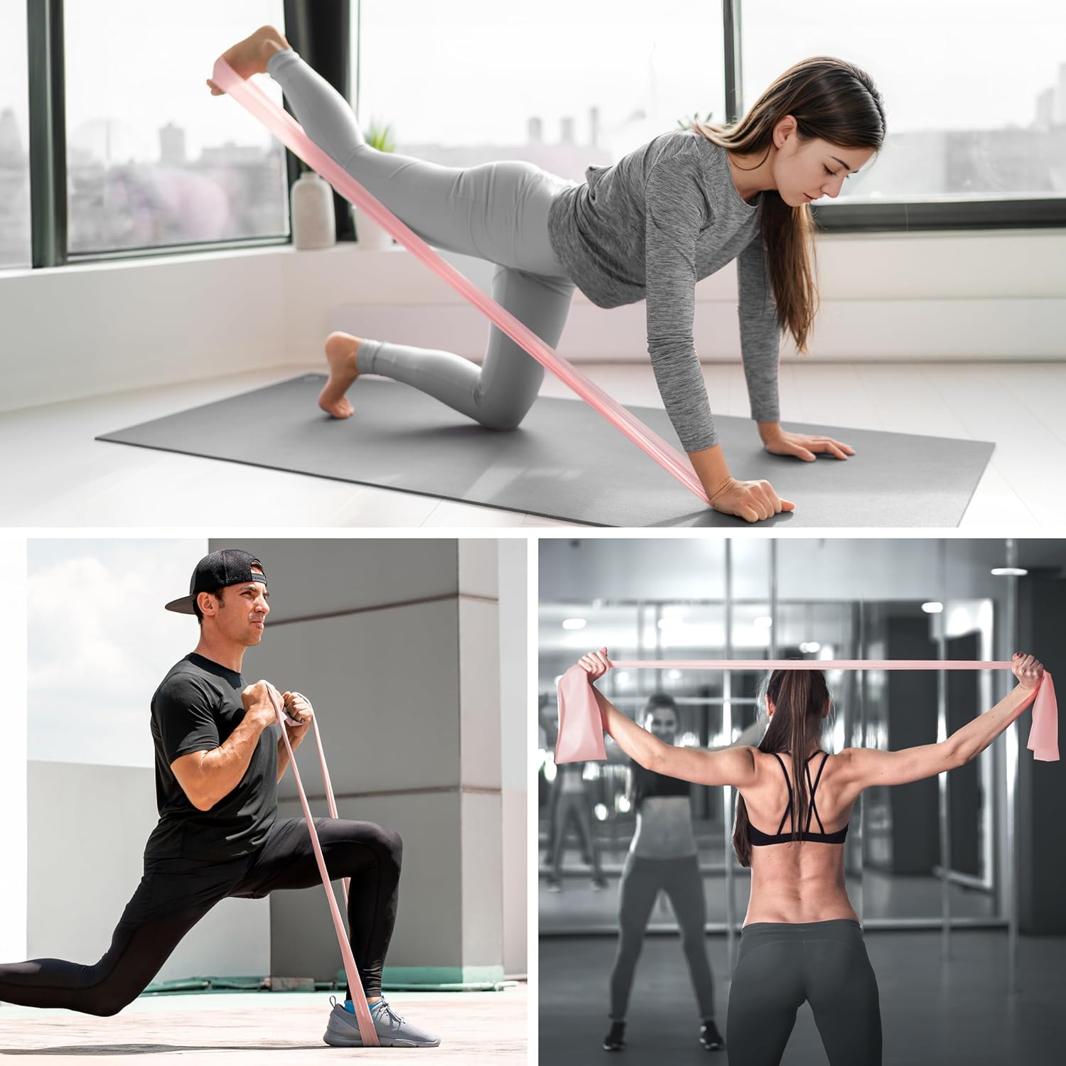 PROIRON 2 in 1 Resistance Bands Set - Includes Resistance Loop Bands, Physical Therapy Bands for Home Fitness, Stretching, Strength Training, Physical Therapy,Elastic Workout Bands for Whole Body - Set Of 2 - 1.5M Blue image number 5