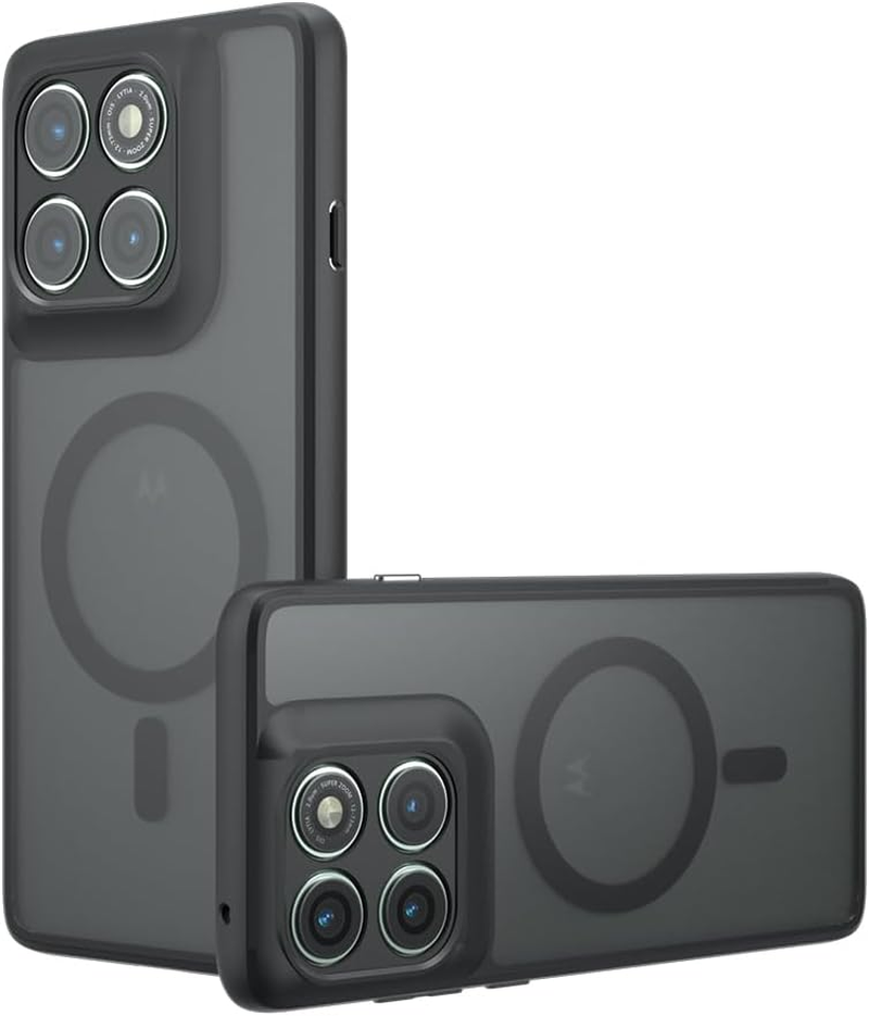 Boerhang Case Compatible with Motorola Edge 60 Pro Magnetic Protective Case, Anti-Fingerprint and Anti-Scratch, Translucent Black image number 1