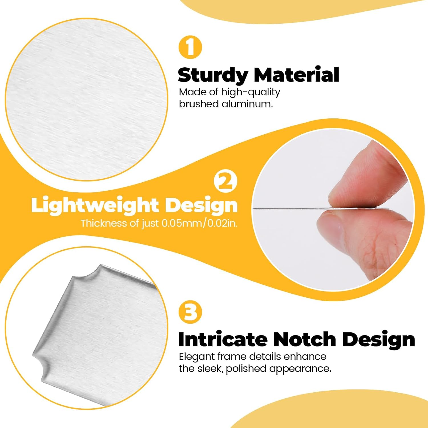 30 Pack Name Plates with Adhesive Backing, Laser Engraving Blanks, Metal Aluminum Personalized Trophy Plate Engraved Plaque Custom Name Tag, 3'' X 1'', Silver image number 5