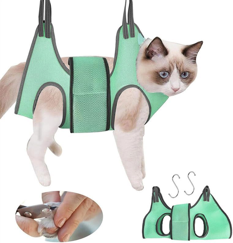 Pet Grooming Sling Hammock for Small Animals - Secure Restraint Bag for Bathing, Trimming & Nail Care - Suitable for Cats & Dogs with Adjustable Sizing image number 1