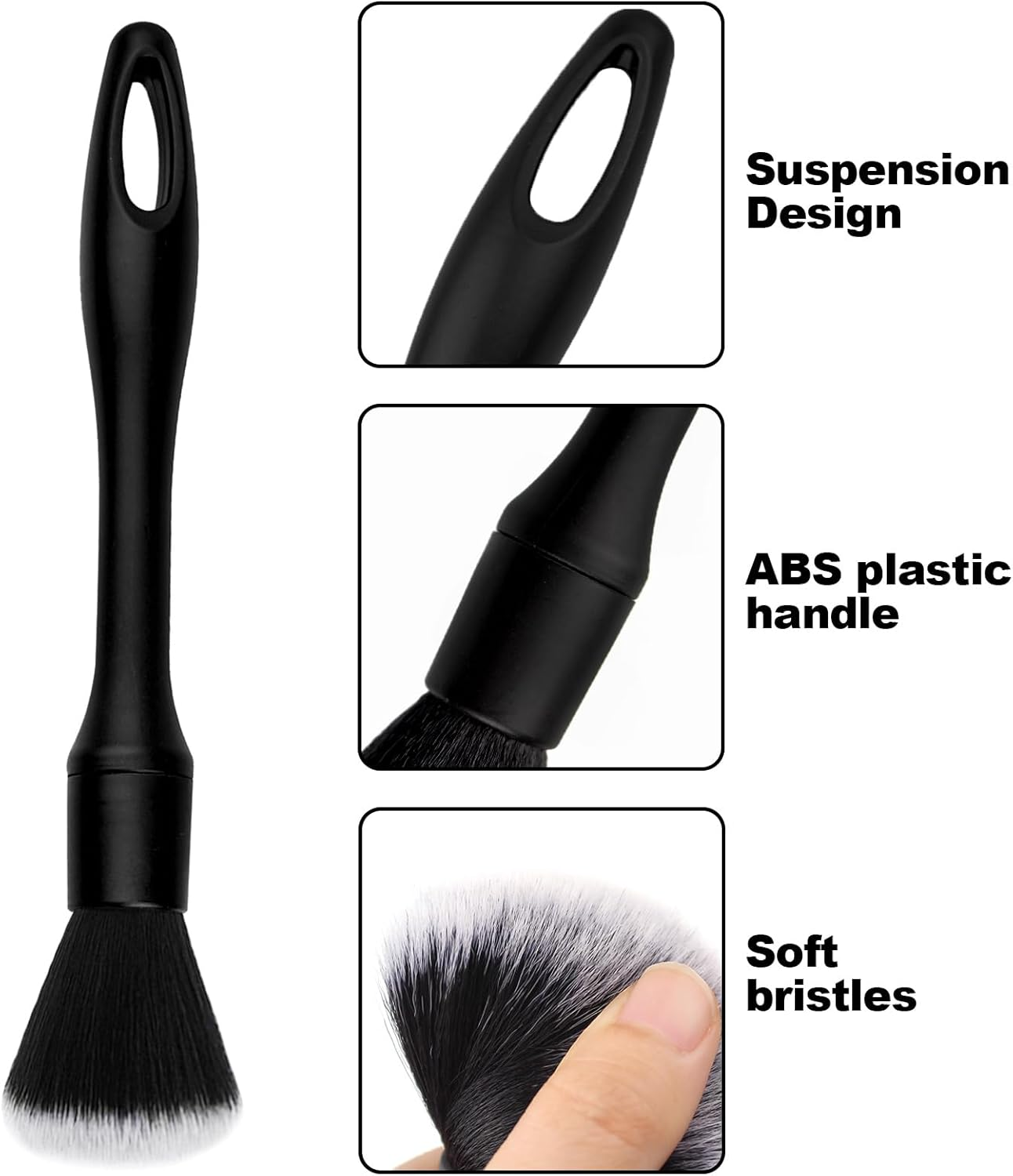 Pack of 2 Detailing Brushes, 22 Cm, Cleaning Brush, Car Detailing Brush, Car Brush, Interior Dust Brush, Wet and Dry Use, for Automotive Interiors, Furniture, Keyboards image number 6