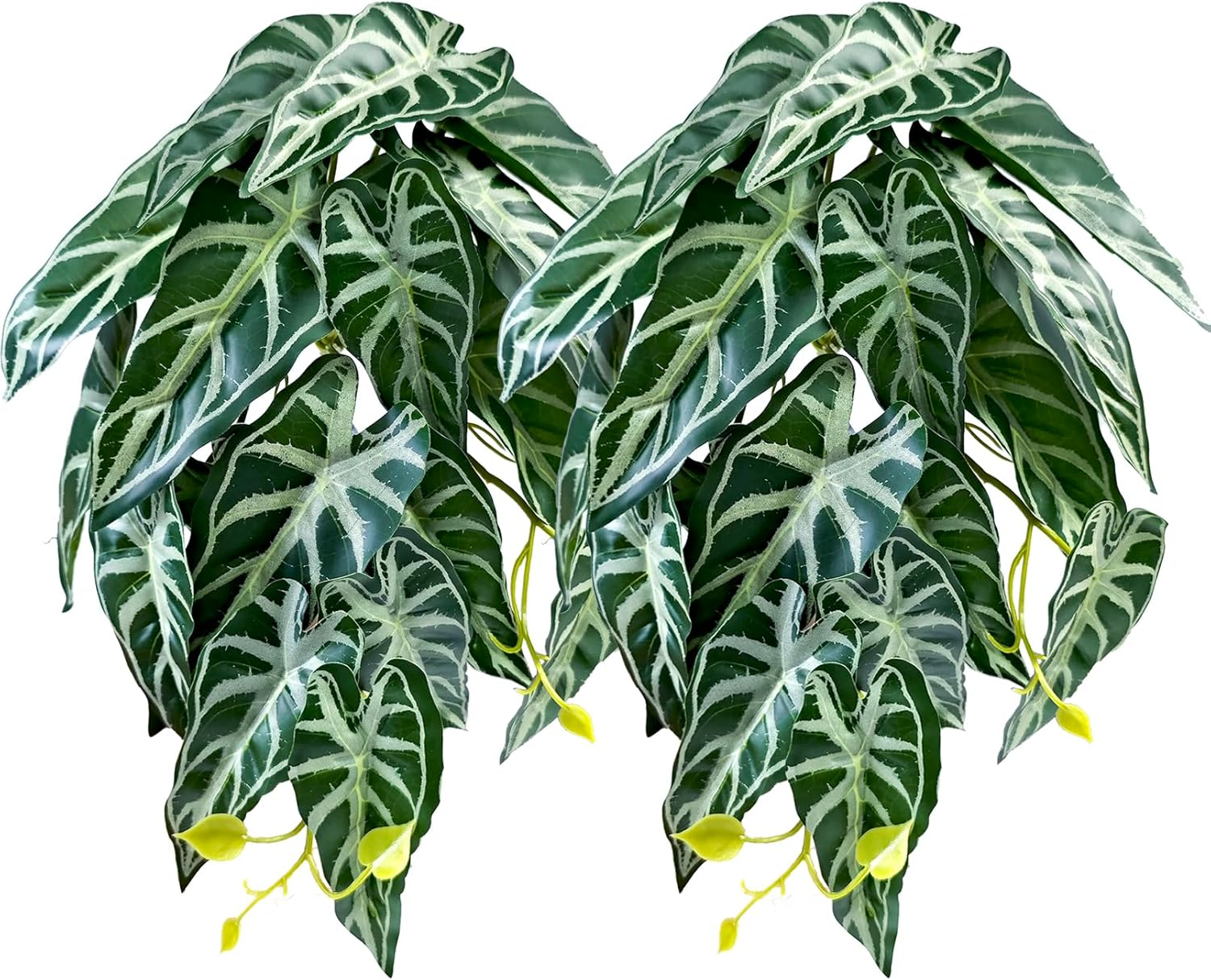 Woyrise Reptile Plants, Terrarium Hanging Plants Vines for Reptile Tank, Amphibian Habitat Leaves Decor with Suction Cup for Bearded Dragon Lizard Snake Gecko Frog Hermit Crab - 2Pcs Pink Heuchera