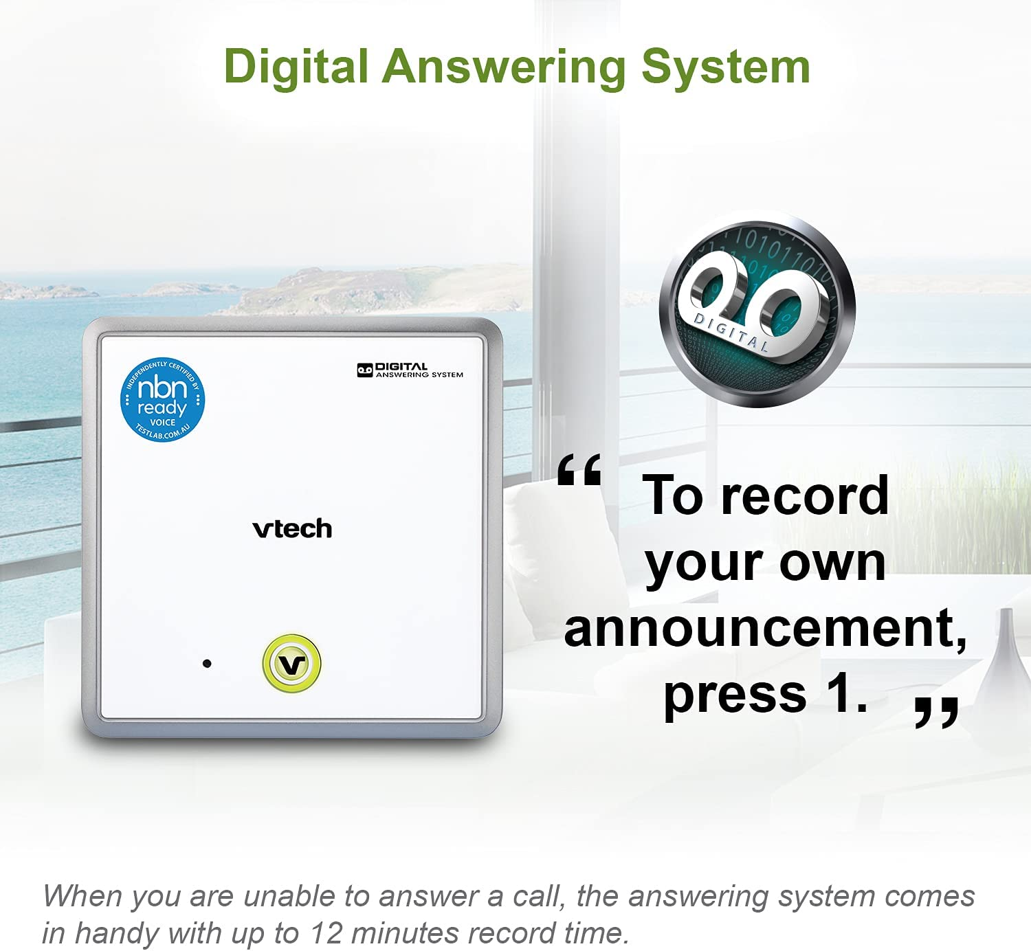 Vtech Simple Cordless Bundle - NBN Ready Phone System - 2 Handsets - Black image number 5