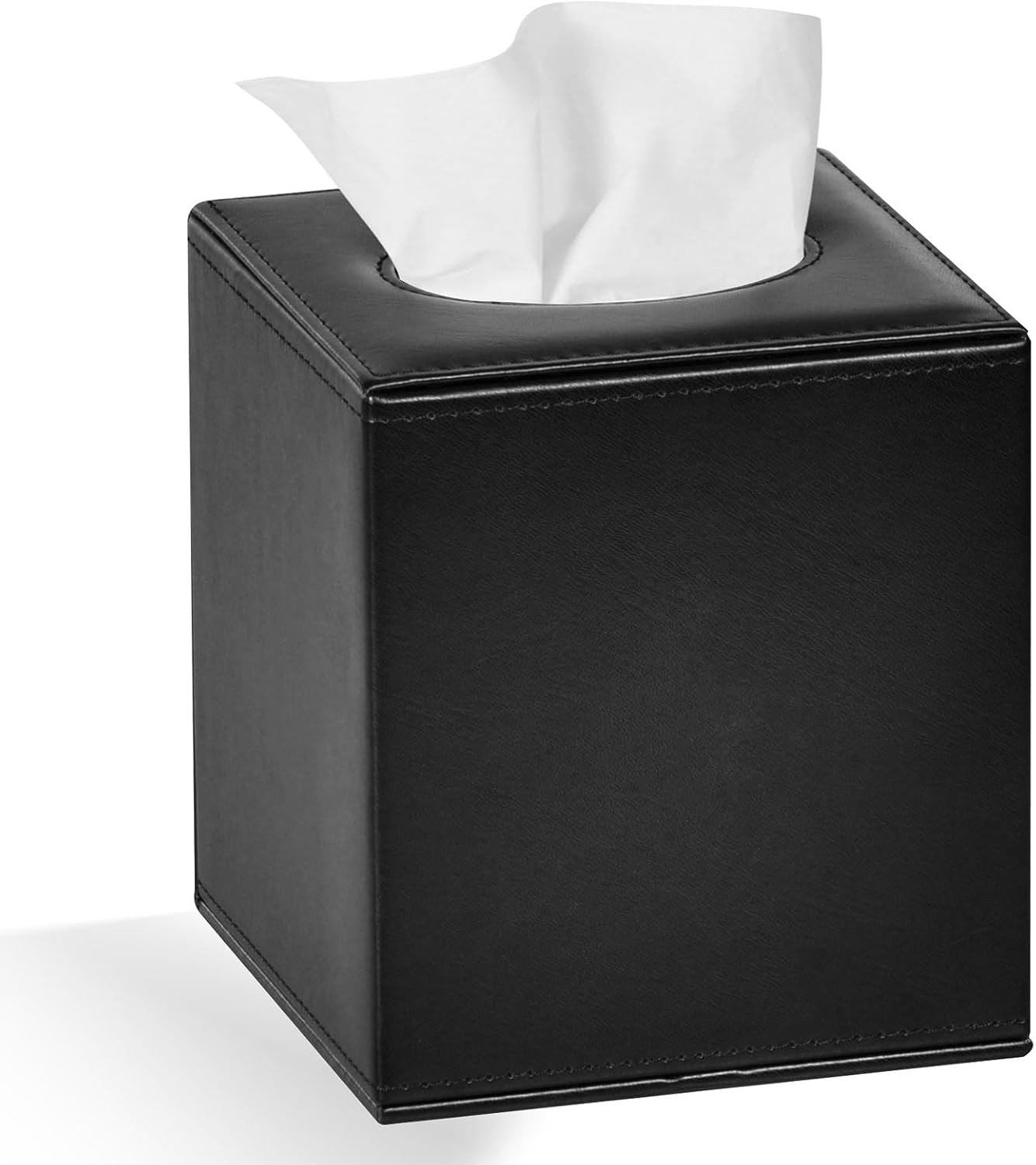 Tissue Box Cover Square Tissue Box Holder for Bathroom (White)