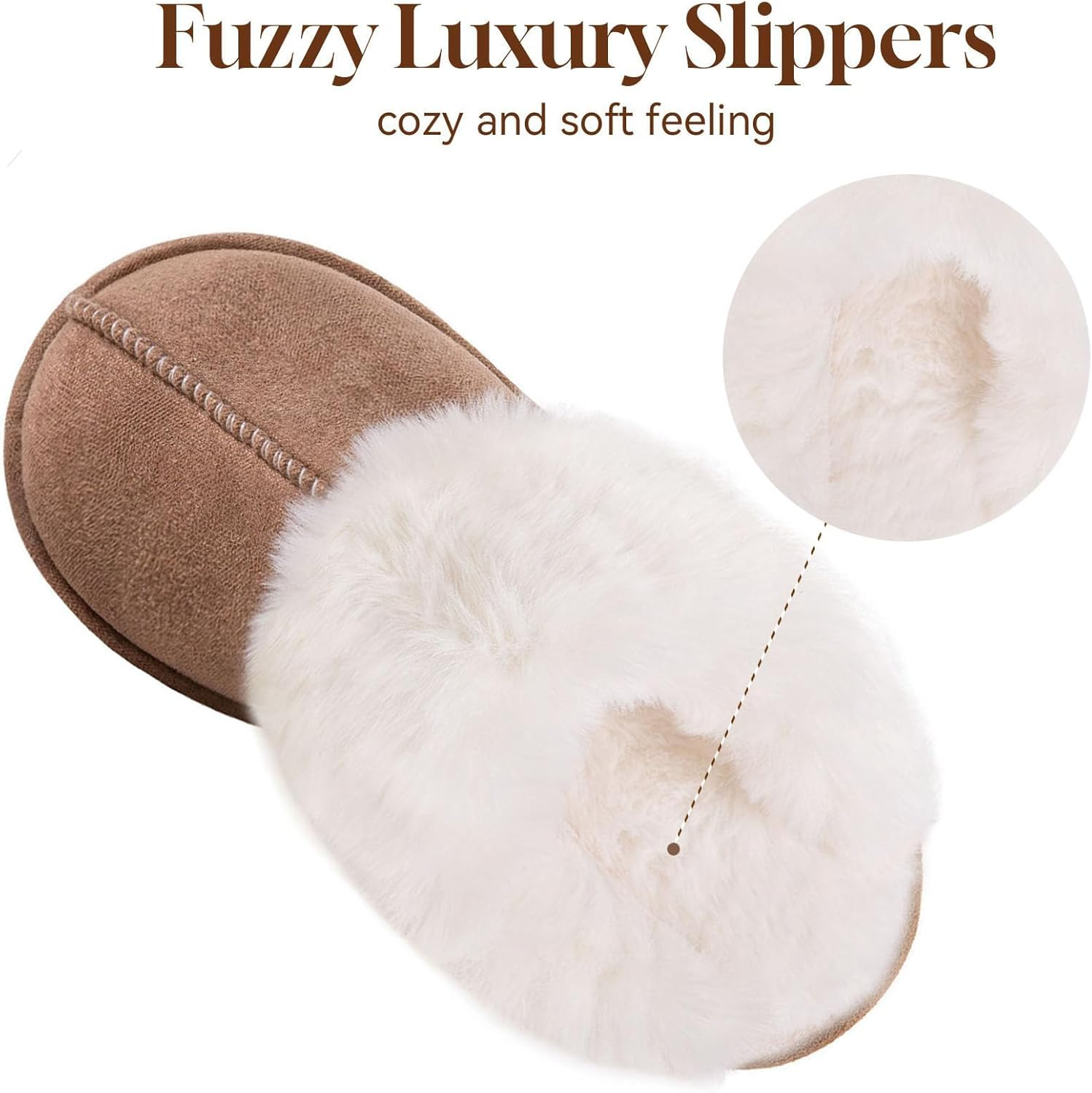PGB Women'S Fuzzy Memory Foam Slippers - Fluffy Winter House Slippers - Indoor/Outdoor - Adult Women'S Shoes image number 6