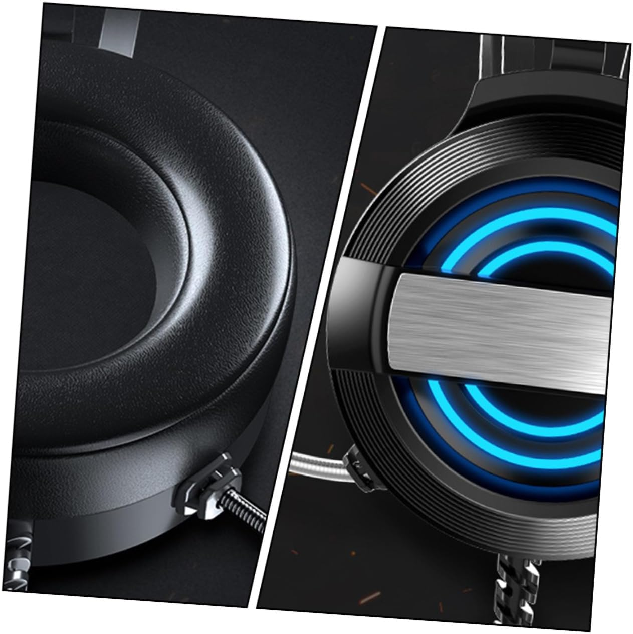 LRXIYODE Wired Gaming Headset Microphone USB Over-Ear Computer Headphone for Black Standard Edition image number 1