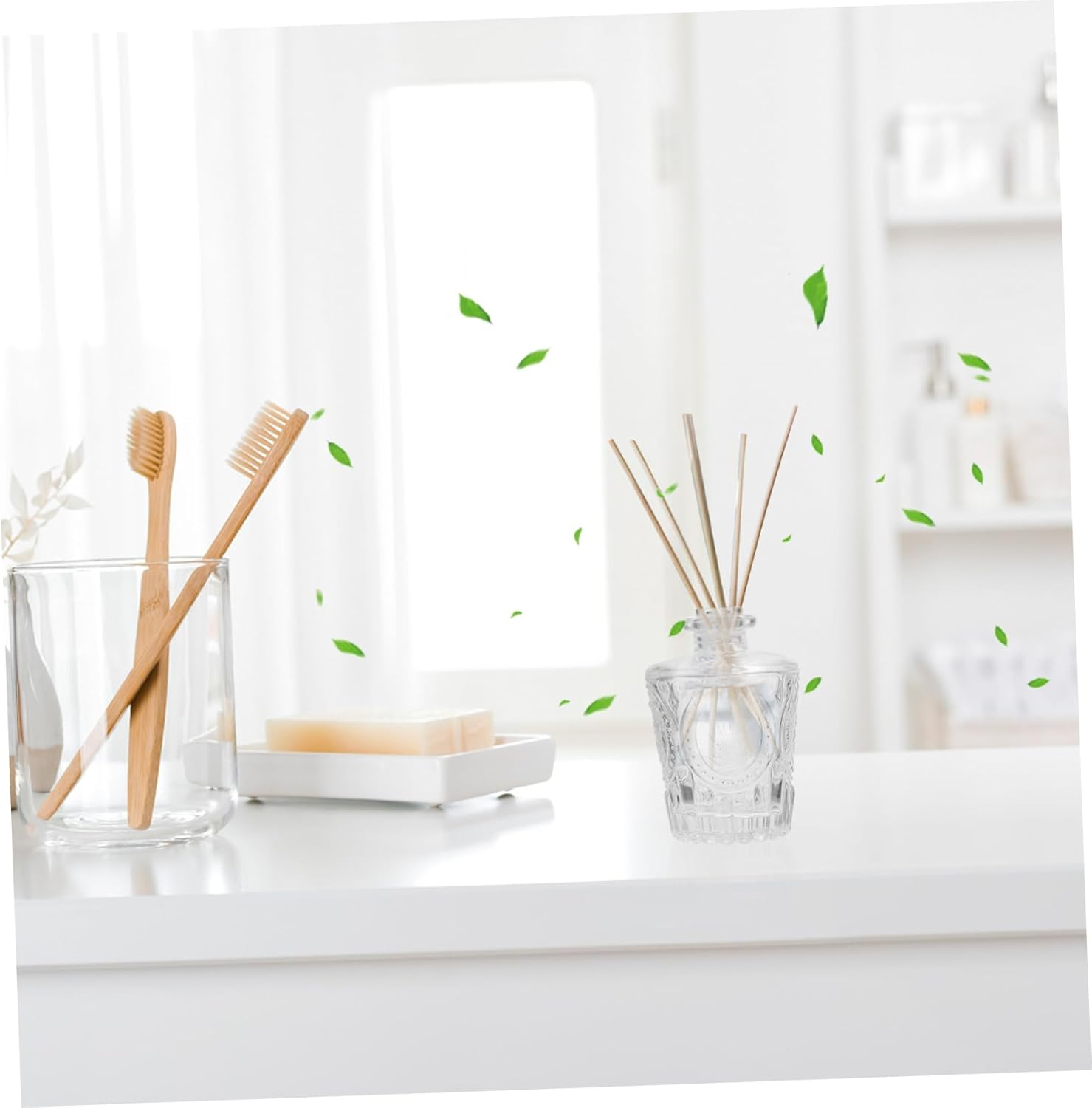 Set of 2 Empty Bottles 50Ml Car Aromatherapy Essential Oil Refillable Glass Diffuser Jars image number 3