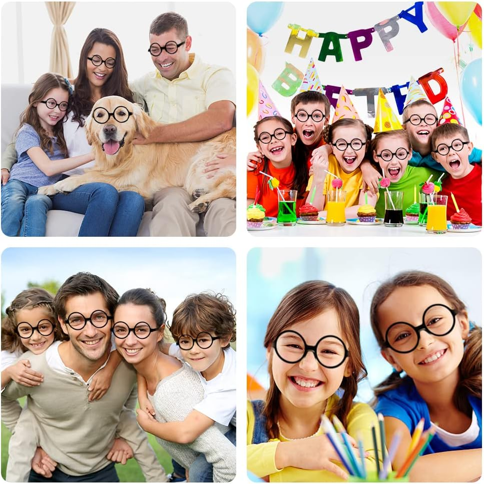 Aomig Retro round Glasses, Black Ultra Light Glasses Accessory for Dressing, Costume Accessory for Halloween, Christmas, Carnival and Parties, Cosplay (Clear Lens) image number 5