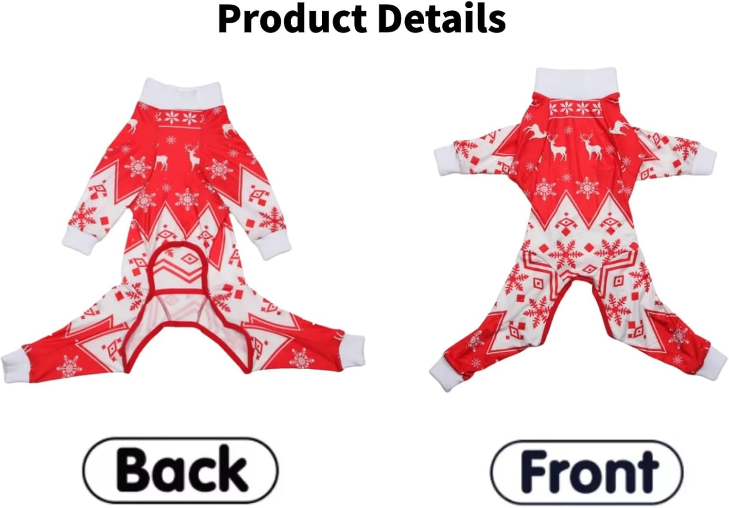 Xqpetlihai Christmas Dog Clothes Dog Onesie Surgery Recovery Suit Dog Pajamas for Large and Medium Dog (S,CH) image number 6