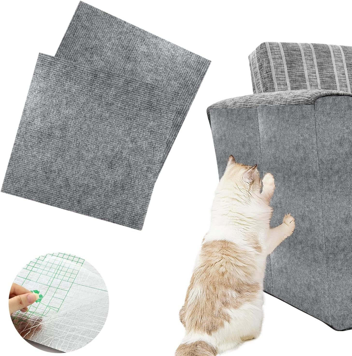 Cat Scratch Furniture Protector Mat, anti Scratch Couch Sofa Protector for Cats, Cat Carpet with Self-Adhesive Trimmable image number 4
