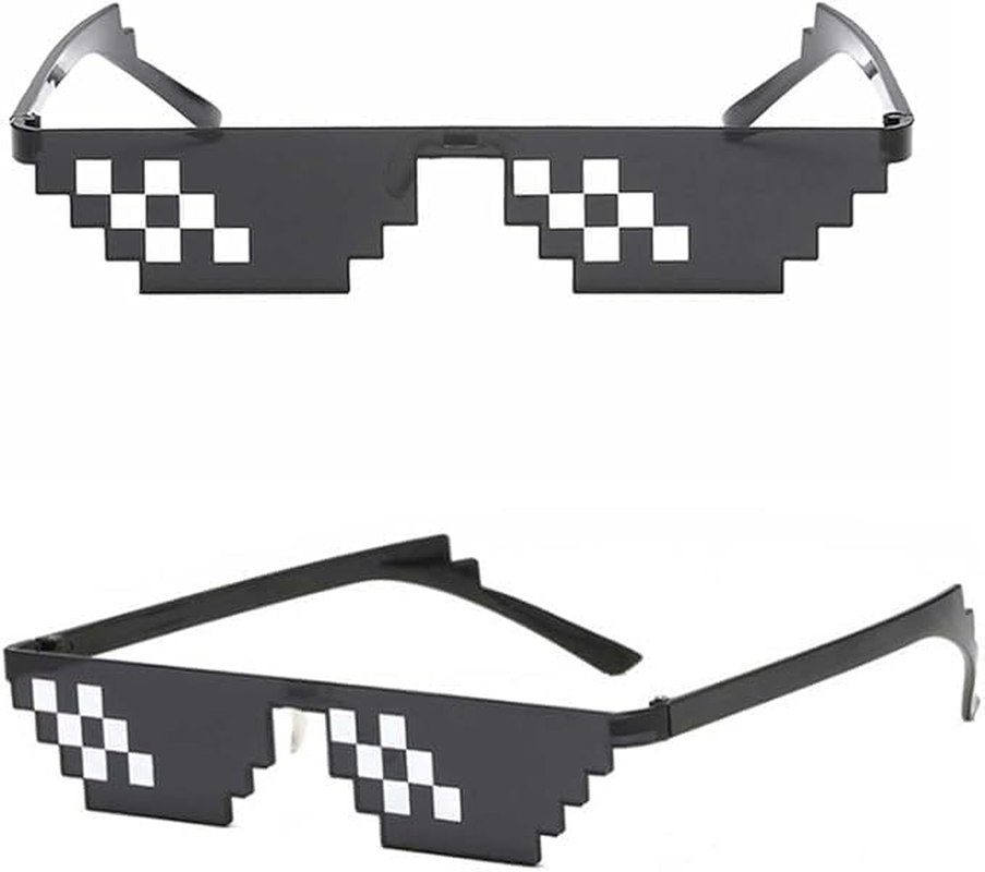 ATDORO Thug Life Sunglasses, 3 Pack Men Women Kids Pixel Mosaic Glasses, MLG Shades for Photo Props or Halloween Party image number 3