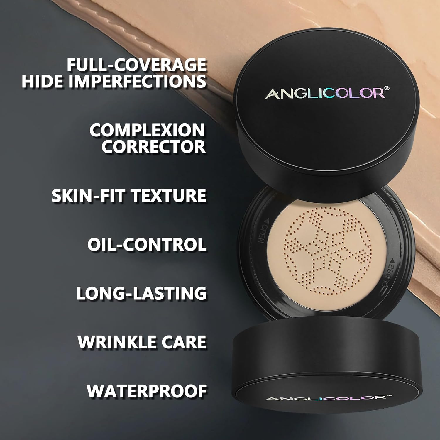 Anglicolor Mushroom Head Air Cushion CC Cream,Full Coverage Concealer,Face Makeup Foundation Long Lasting,Cc Cream Makeup Base Primer Even Skin Tone (#01 Porcelain, 30Ml) image number 3