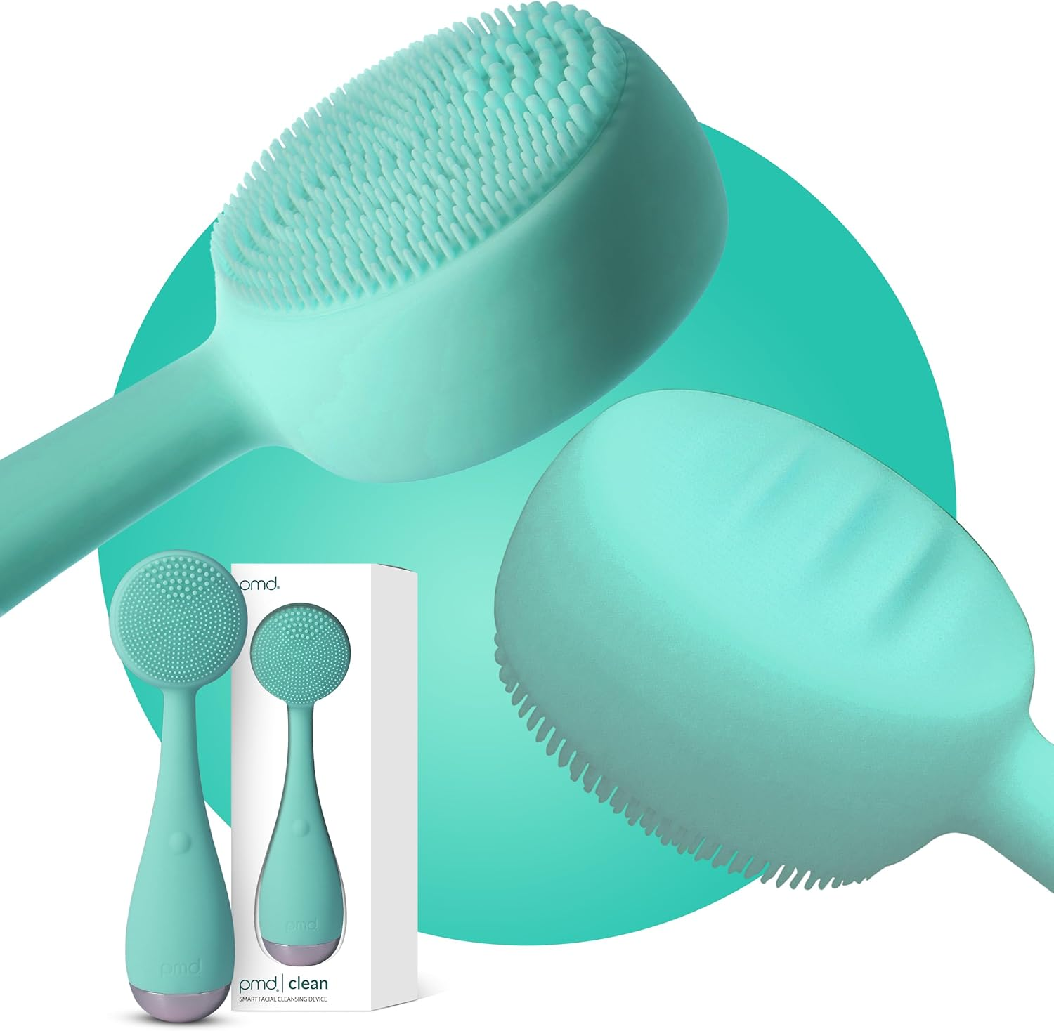 PMD Clean - Smart Facial Cleansing Device with Silicone Brush & Anti-Aging Massager - Waterproof - Sonicglow Vibration Technology
