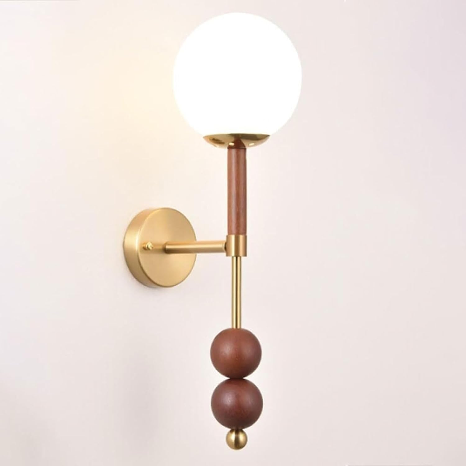 Modern Globe Wall Lamp Brushed Brass Wall Lamps with White Globe Glass Shade Wall Lighting Fixture for Restaurant Wall Lighting image number 3