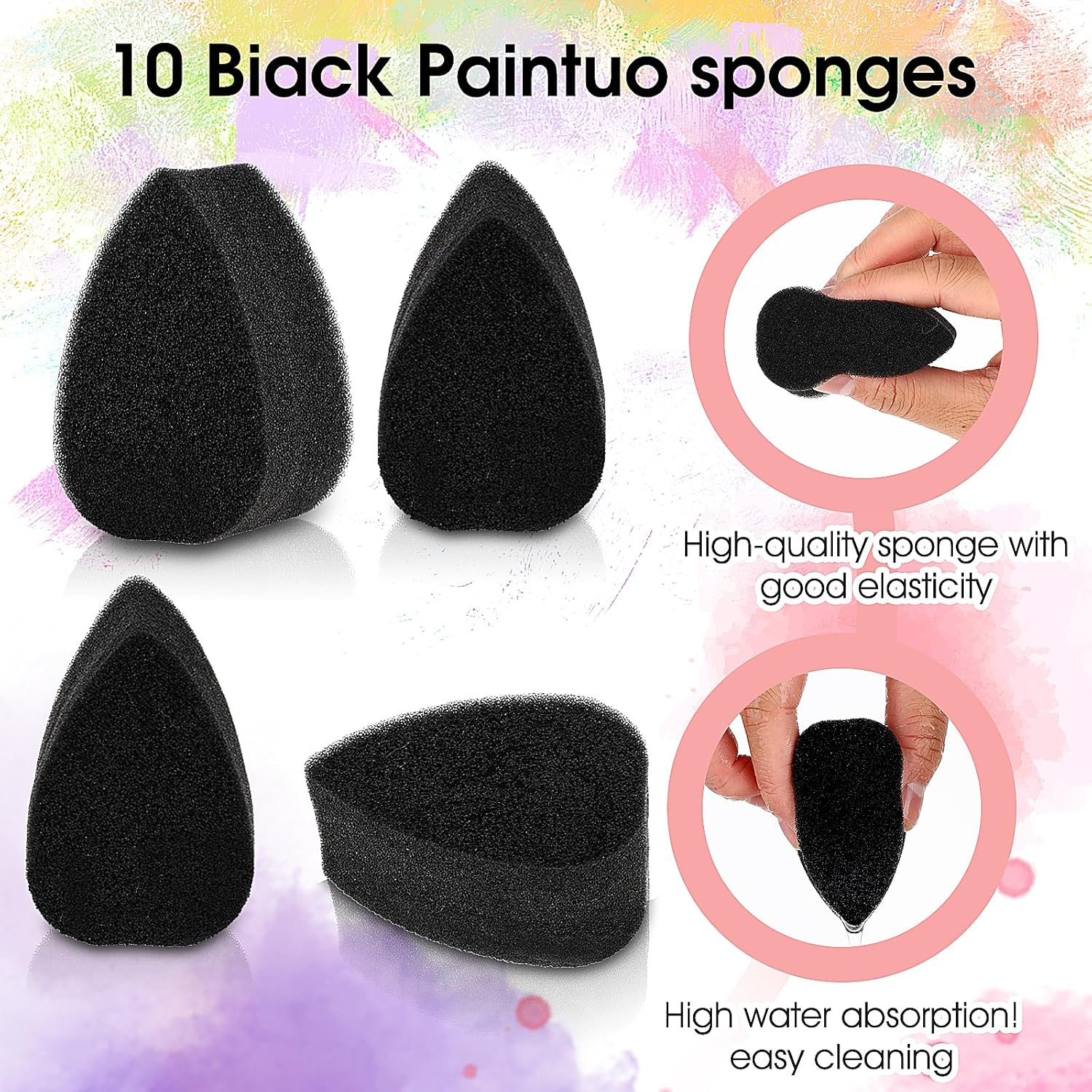20 Pcs Face Paint Sponge High Density Face Painting Supplies Petal Face Painting Sponge Droplets Makeup Paint Sponge for Adults Art Work and Body Painting Tear Drop Halloween Christmas image number 2