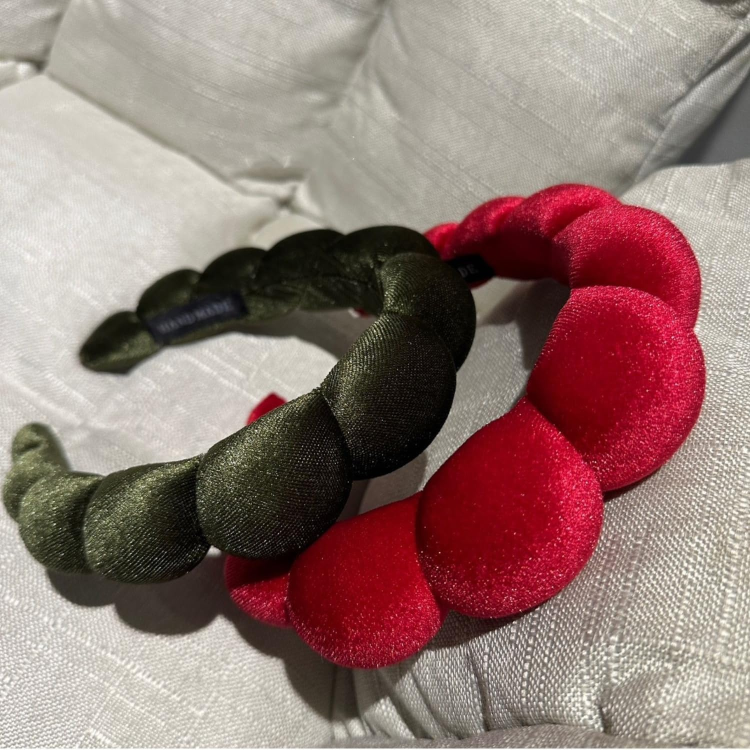 Uchyius Fashion Headbands for Women Padded Fabric Hair Bands Wide Velvet Non Slip Headband Hair Accessories for Women Girls, Leaf Green - Blue image number 7