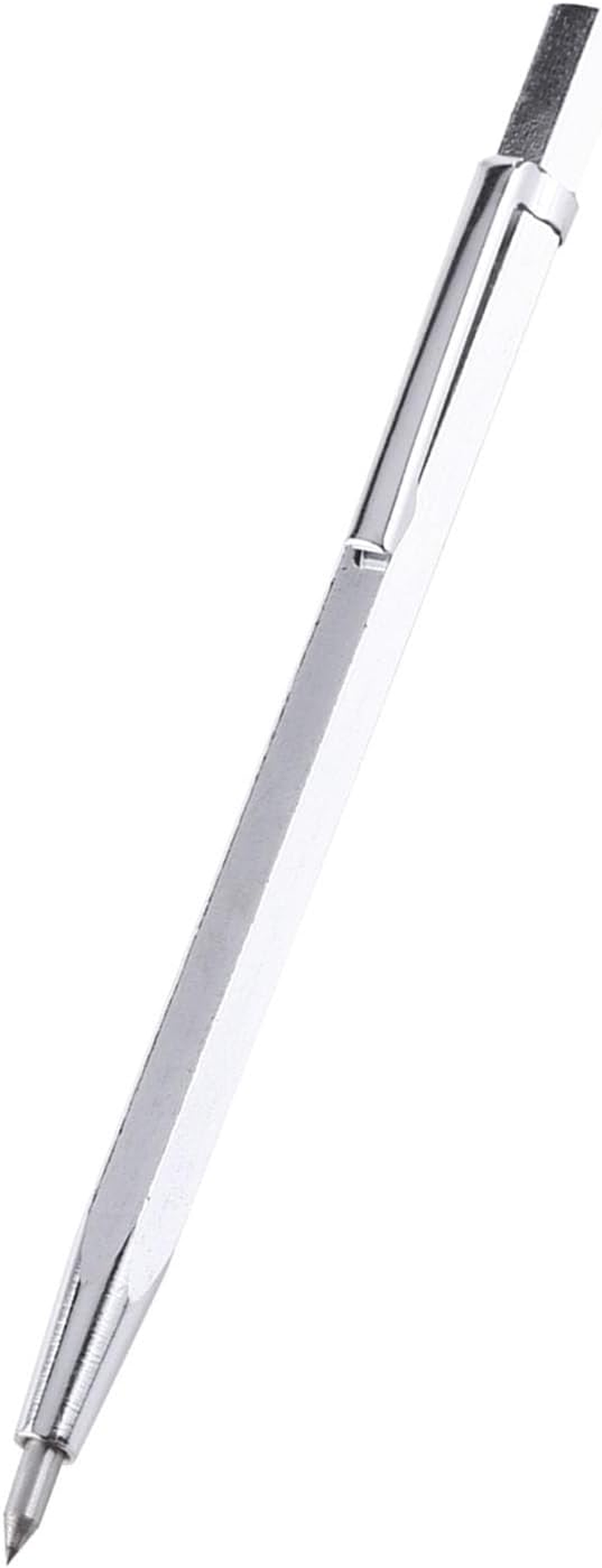 1Pc Pocket Portable Scriber Pen Tool, Glass Ceramic Engraver Scribe Tool, Alloy, Convenient Carry and Accurate Marking (Silver) image number 3